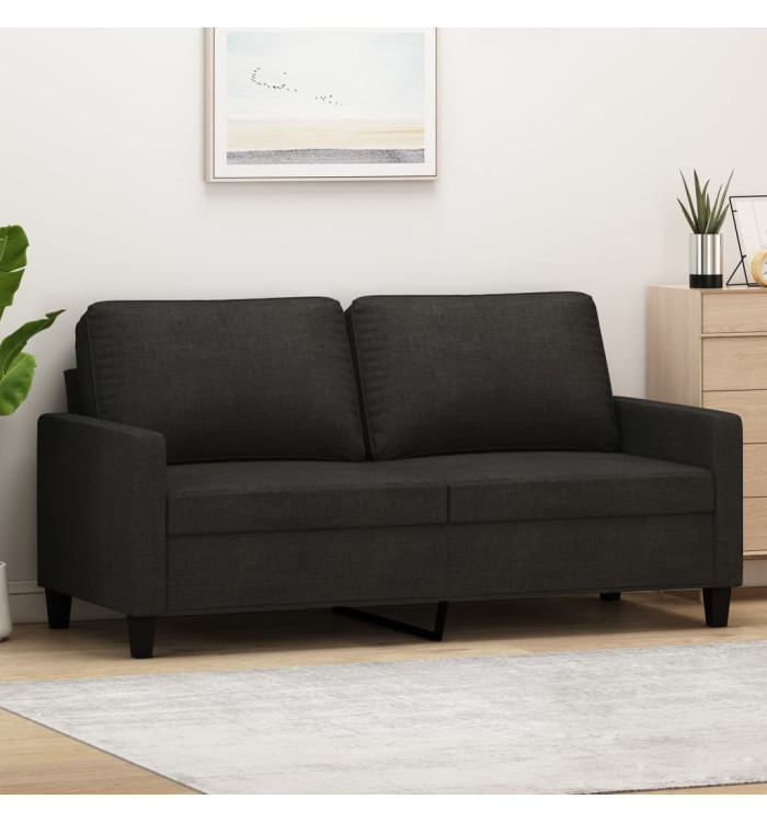 Canapé à 2 places Noir 140 cm Tissu | Mobilier & Déco