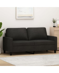 Canapé à 2 places Noir 140 cm Tissu | Mobilier & Déco