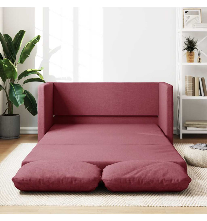 Canapé-lit 2 en 1 rouge bordeaux 112x174x55 cm tissu | Mobilier & Déco