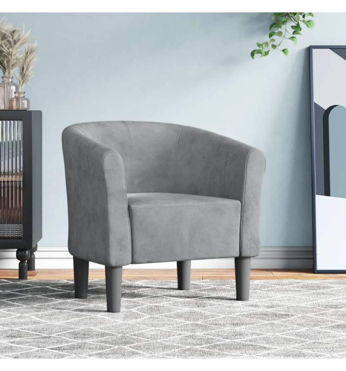 Chaise cabriolet gris foncé velours | Mobilier & Déco