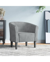 Chaise cabriolet gris foncé velours | Mobilier & Déco