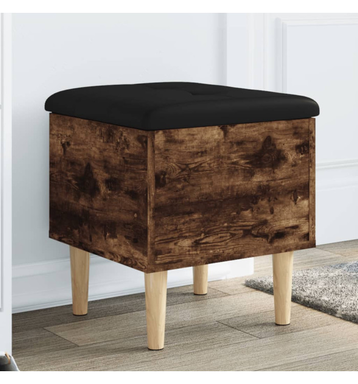 Banc de rangement chêne fumé 42x42x46 cm bois d'ingénierie | Mobilier & Déco