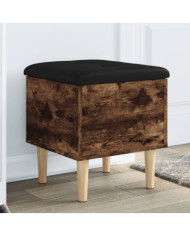 Banc de rangement chêne fumé 42x42x46 cm bois d'ingénierie | Mobilier & Déco
