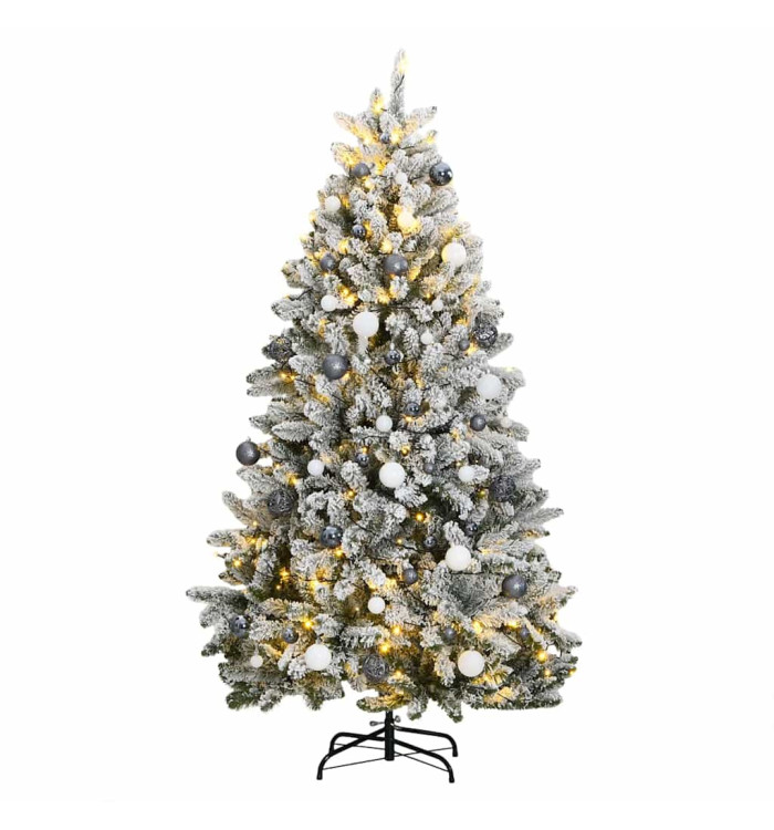 Sapin de Noël artificiel articulé 300 LED et boules 270 cm | Mobilier & Déco