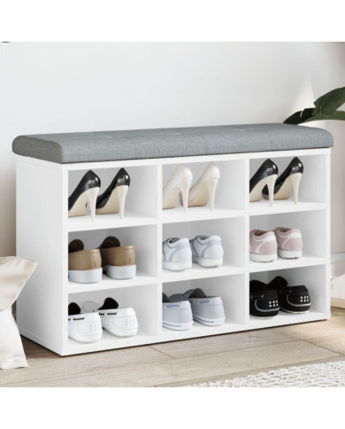 Banc à chaussures blanc 82x32x50 cm bois d'ingénierie | Mobilier & Déco