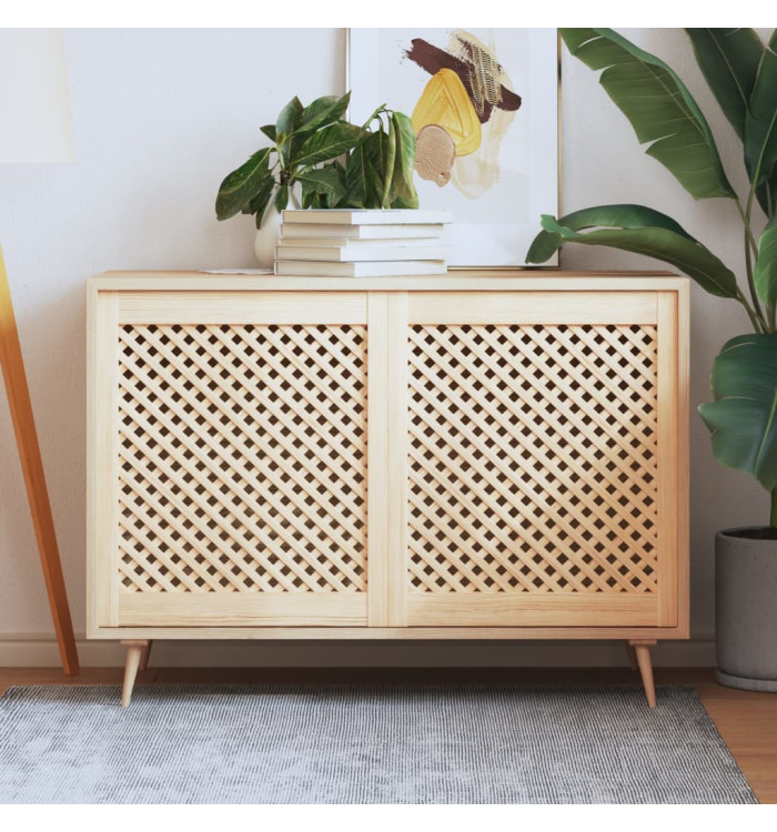 Portes d'armoires en treillis 2 pcs 59,5x69 cm pin massif | Mobilier & Déco