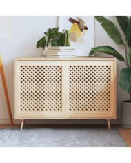 Portes d'armoires en treillis 2 pcs 59,5x69 cm pin massif | Mobilier & Déco