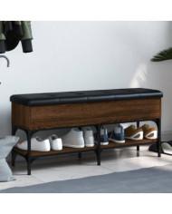 Banc à chaussures chêne marron 102x32x45 cm bois d'ingénierie | Mobilier & Déco