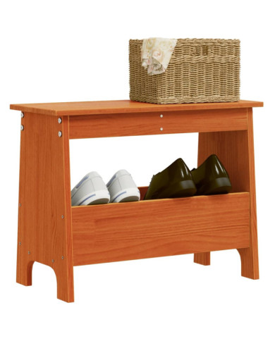 Banc d'entrée cire marron 60x28x45 cm bois de pin massif | Mobilier & Déco