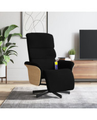 Fauteuil inclinable de massage avec repose-pieds noir tissu | Mobilier & Déco