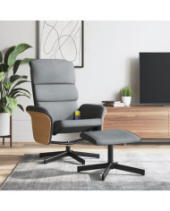 Fauteuil inclinable de massage et repose-pied gris clair tissu | Mobilier & Déco