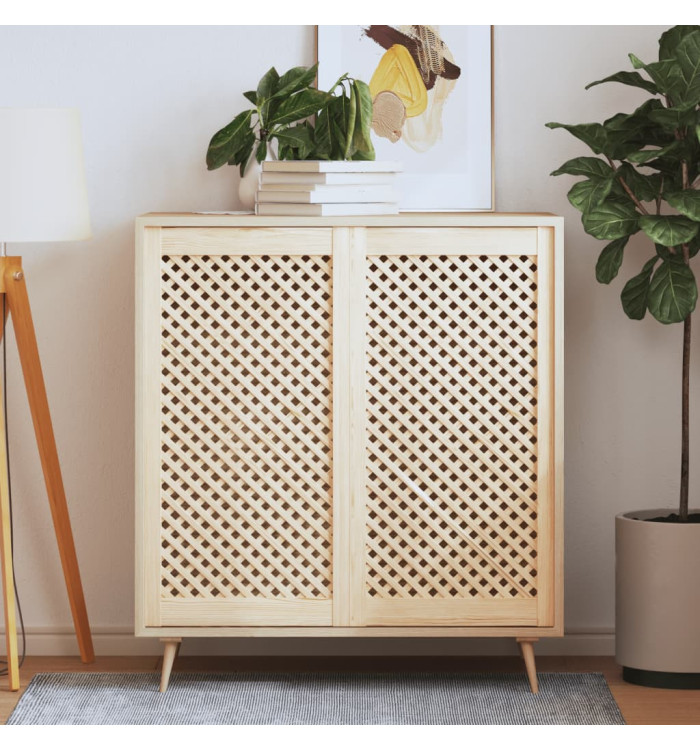 Portes d'armoires en treillis 2 pcs 49,5x99 cm pin massif | Mobilier & Déco