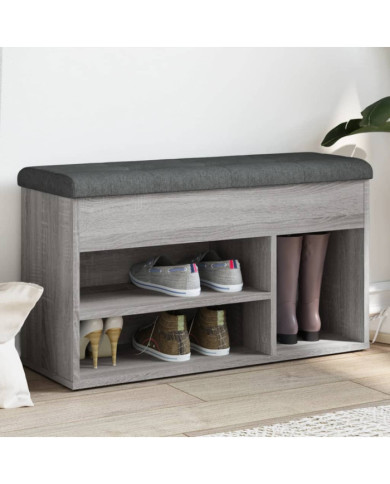 Banc à chaussures sonoma gris 82x32x45,5 cm bois d'ingénierie | Mobilier & Déco