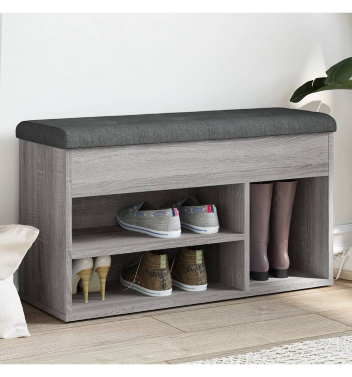 Banc à chaussures sonoma gris 82x32x45,5 cm bois d'ingénierie | Mobilier & Déco