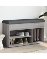 Banc à chaussures sonoma gris 82x32x45,5 cm bois d'ingénierie | Mobilier & Déco