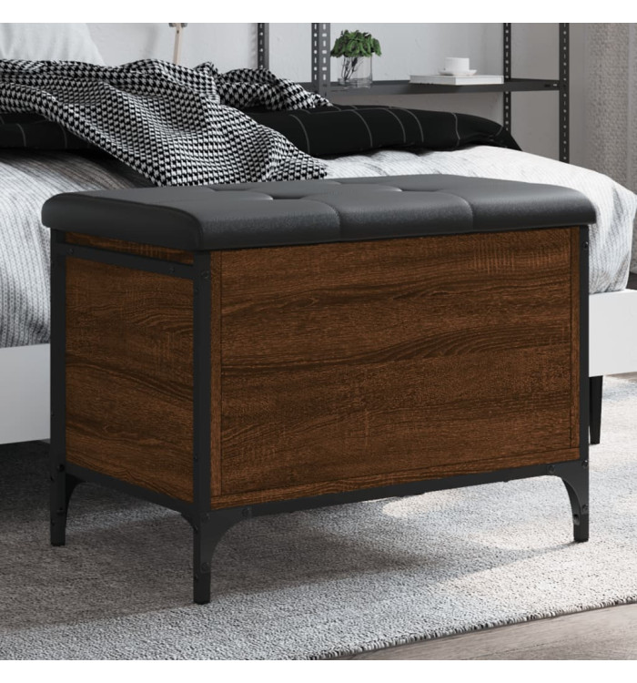 Banc de rangement chêne marron 62x42x45 cm bois d'ingénierie | Mobilier & Déco