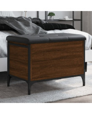 Banc de rangement chêne marron 62x42x45 cm bois d'ingénierie | Mobilier & Déco