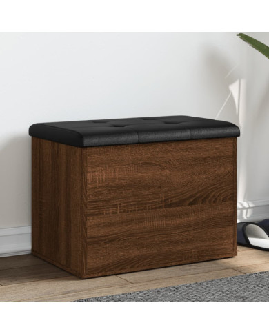 Banc de rangement chêne marron 62x42x45 cm bois d'ingénierie | Mobilier & Déco