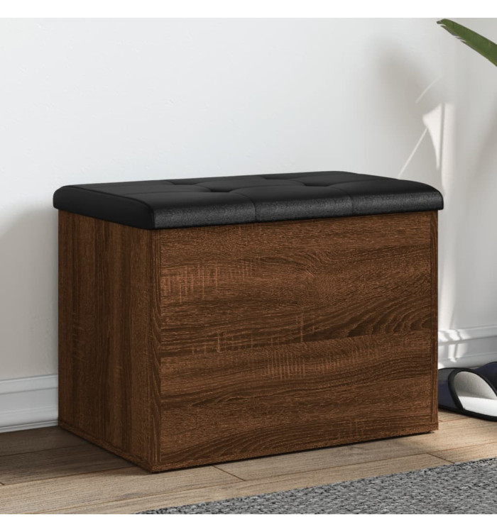Banc de rangement chêne marron 62x42x45 cm bois d'ingénierie | Mobilier & Déco