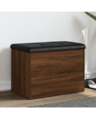 Banc de rangement chêne marron 62x42x45 cm bois d'ingénierie | Mobilier & Déco