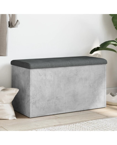 Banc de rangement gris béton 82x42x45 cm bois d'ingénierie | Mobilier & Déco