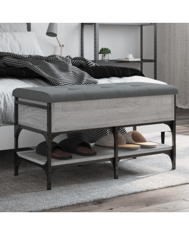 Banc à chaussures sonoma gris 82x42x45 cm bois d'ingénierie | Mobilier & Déco