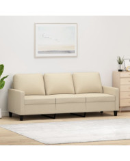 Canapé à 3 places Crème 180 cm Tissu | Mobilier & Déco