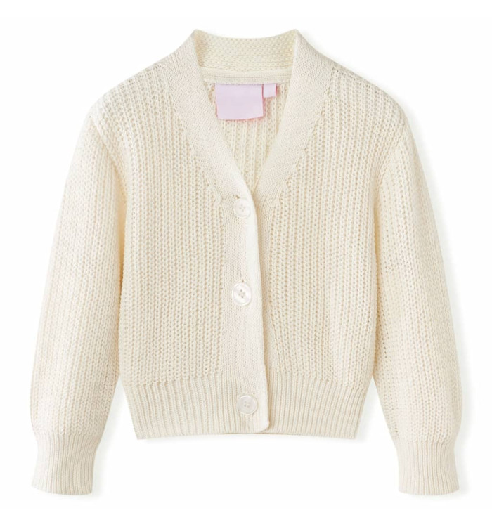 Cardigan pour enfants tricoté blanc neige 104 | Mobilier & Déco