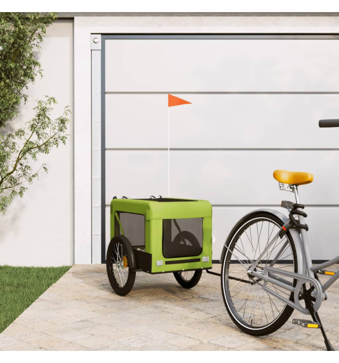Remorque de vélo pour animaux de compagnie vert et noir | Mobilier & Déco