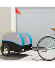 Remorque de vélo noir et bleu 45 kg fer | Mobilier & Déco
