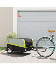 Remorque de vélo noir et vert 45 kg fer | Mobilier & Déco