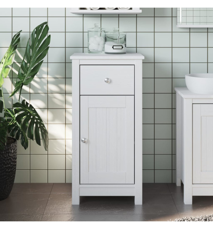Armoire de salle de bain BERG blanc 40x34x80 cm pin massif | Mobilier & Déco