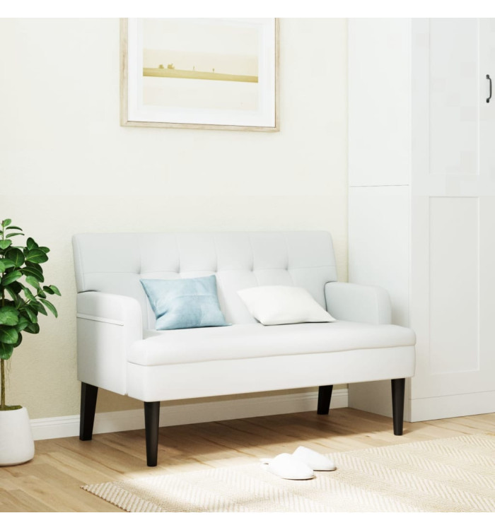 Banc avec dossier blanc 112x65,5x75 cm similicuir | Mobilier & Déco