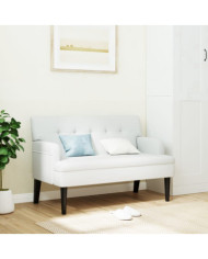 Banc avec dossier blanc 112x65,5x75 cm similicuir | Mobilier & Déco