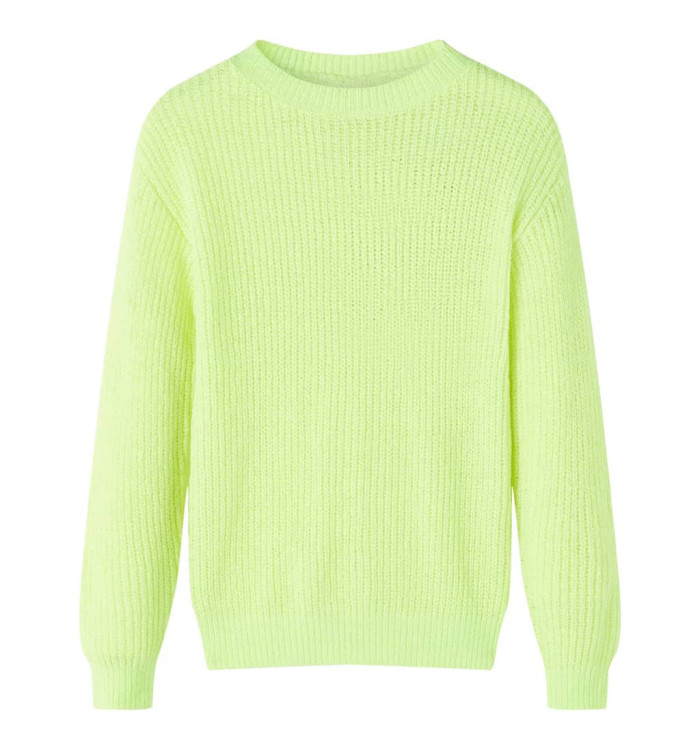 Pull-over tricoté pour enfants jaune fluo 128 | Mobilier & Déco