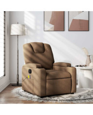 Fauteuil de massage inclinable Marron Tissu | Mobilier & Déco