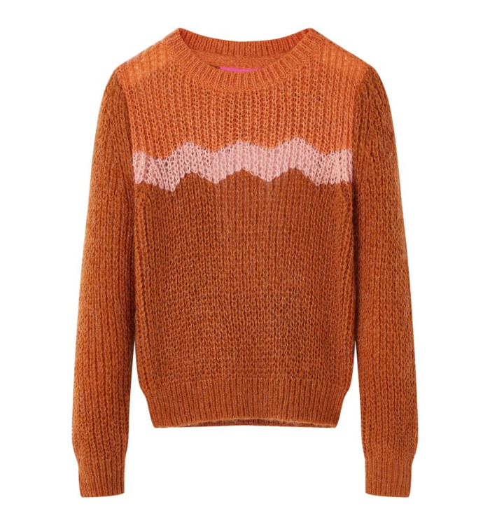 Pull-over tricoté pour enfants cognac 128 | Mobilier & Déco