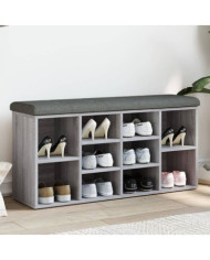 Banc à chaussures sonoma gris 102x32x50 cm bois d'ingénierie | Mobilier & Déco