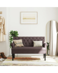 Banc avec dossier marron foncé 120x62x75,5 cm tissu | Mobilier & Déco