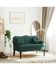 Banc avec coussins vert foncé 120,5x65x75 cm velours | Mobilier & Déco