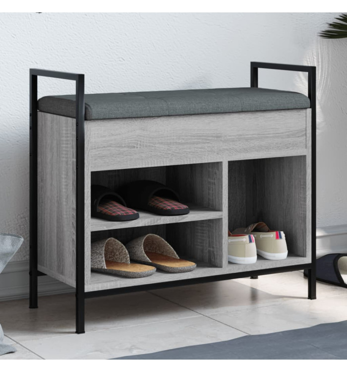 Banc à chaussures sonoma gris 65,5x32x57,5 cm bois d'ingénierie | Mobilier & Déco