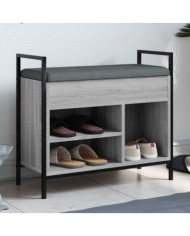 Banc à chaussures sonoma gris 65,5x32x57,5 cm bois d'ingénierie | Mobilier & Déco