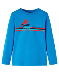 T-shirt enfants manches longues bleu cobalt 116 | Mobilier & Déco
