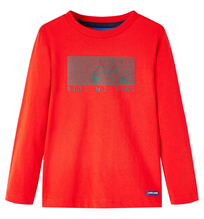 T-shirt enfants à manches longues rouge 104 | Mobilier & Déco