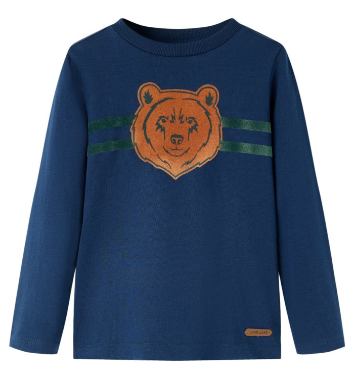 T-shirt enfants à manches longues bleu marine 116 | Mobilier & Déco