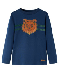 T-shirt enfants à manches longues bleu marine 116 | Mobilier & Déco