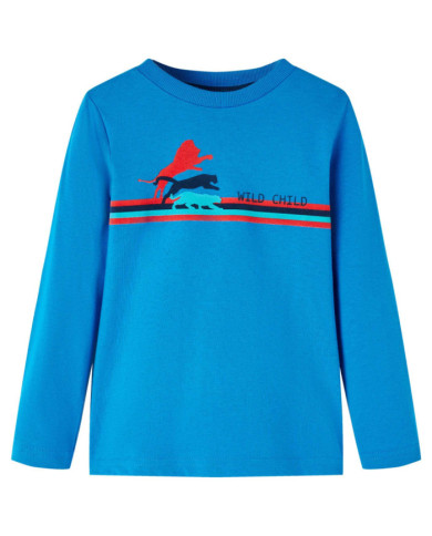 T-shirt enfants manches longues bleu cobalt 92 | Mobilier & Déco