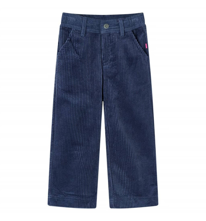 Pantalons pour enfants velours côtelé bleu marine 116 | Mobilier & Déco