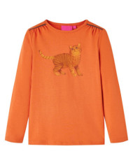 T-shirt enfants à manches longues orange brûlé 92 | Mobilier & Déco