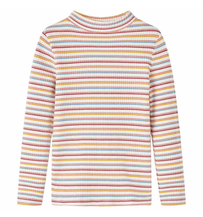 T-shirt enfants manches longues faux col roulé écru 140 | Mobilier & Déco